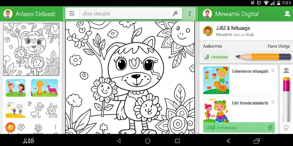Antarmuka aplikasi JJ62 dengan pilihan warna dan gambar menarik.