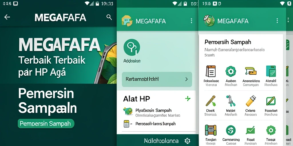 Antarmuka MEGAFAFA menampilkan fungsi pembersihan dengan jelas dan mudah dipahami.