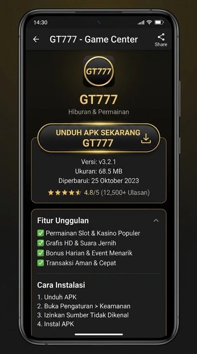 Tampilan halaman APK gt777
