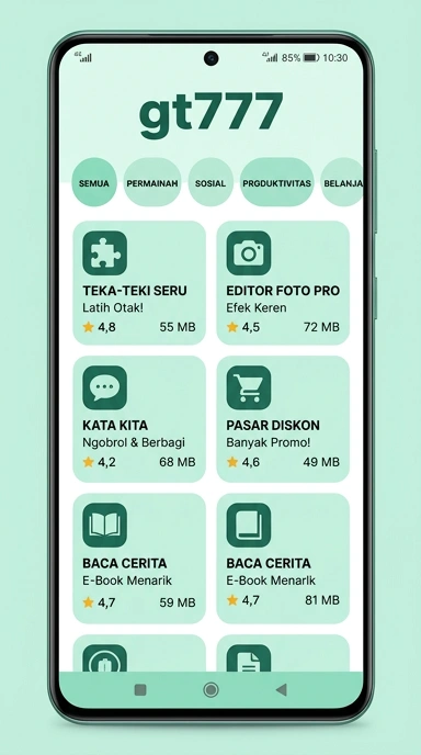 Tampilan katalog aplikasi gt777